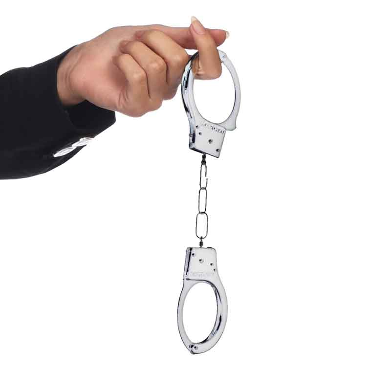 SILVER POLICE HANDCUFFS