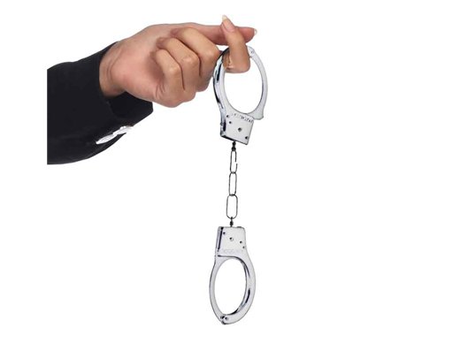 SILVER POLICE HANDCUFFS