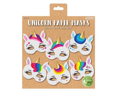 6ASST UNICORN PAPER MASK