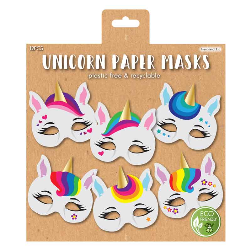 6ASST UNICORN PAPER MASK