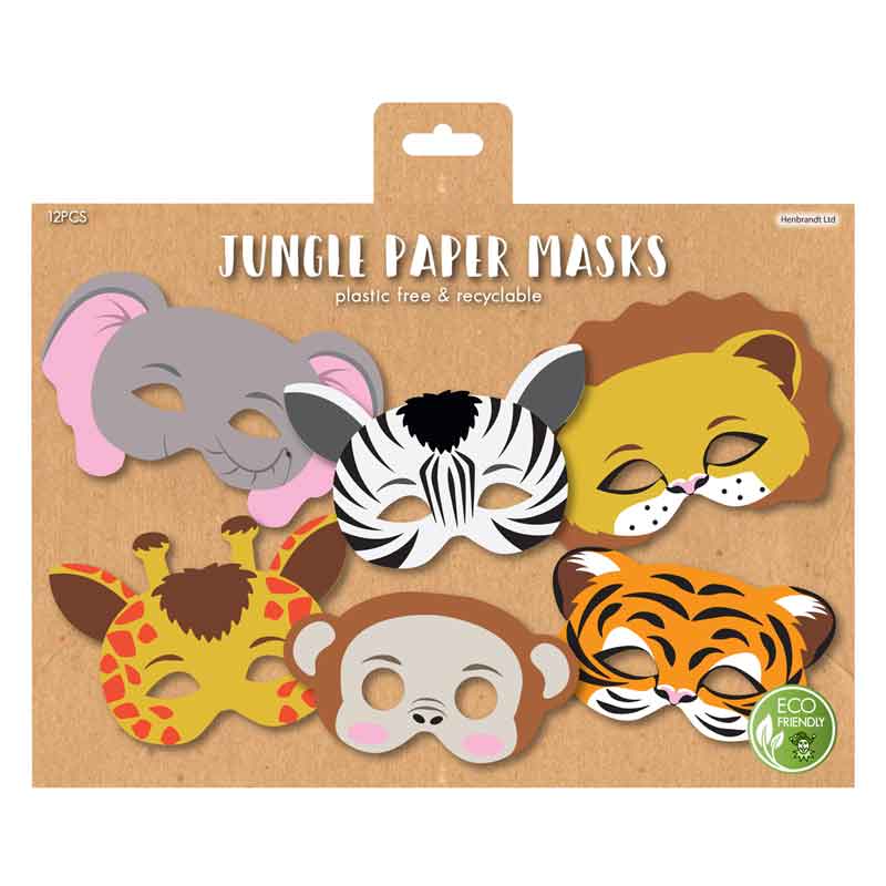 6ASST JUNGLE PAPER MASK