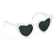 WHITE HEART SHAPED GLASSES WITH PEARLS