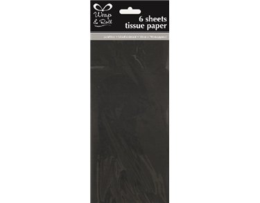 (6) BLACK TISSUE PAPER SHEETS  12S