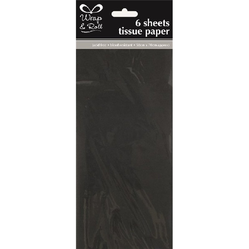 (6) BLACK TISSUE PAPER SHEETS  12S