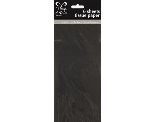 (6) BLACK TISSUE PAPER SHEETS  12S