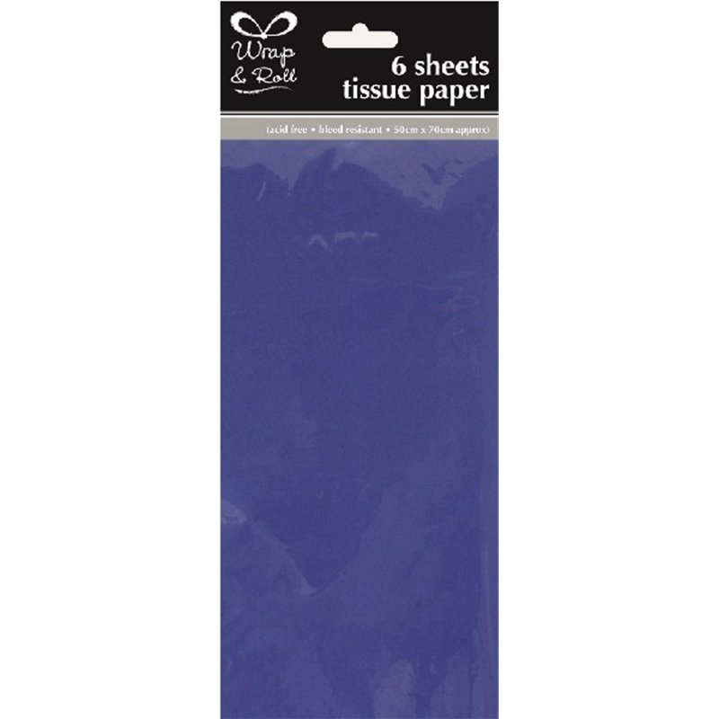 (6) DARK BLUE TISSUE PAPER SHEETS  12S