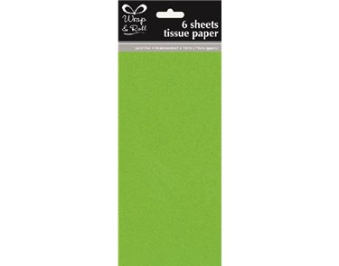 (6) GREEN TISSUE PAPER SHEETS  12S