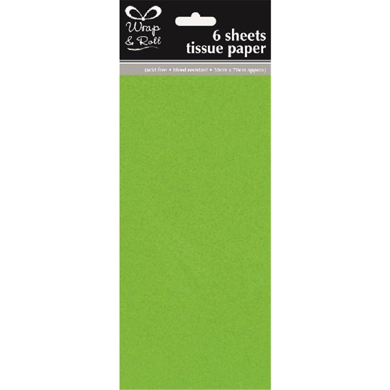 (6) GREEN TISSUE PAPER SHEETS  12S