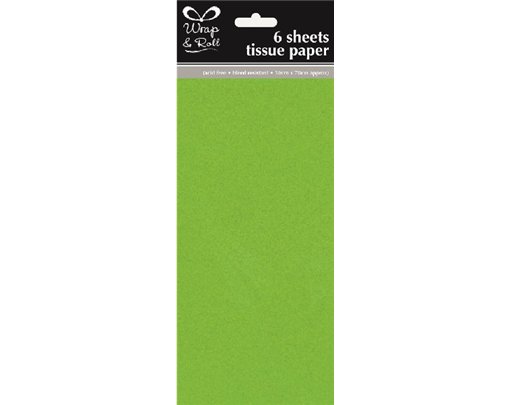 (6) GREEN TISSUE PAPER SHEETS  12S