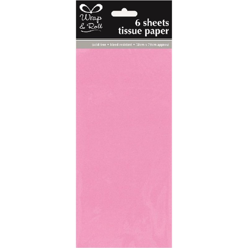 (6) PINK TISSUE PAPER SHEETS  12S