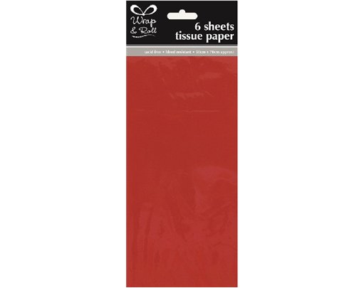 (6) RED TISSUE PAPER SHEETS  12S