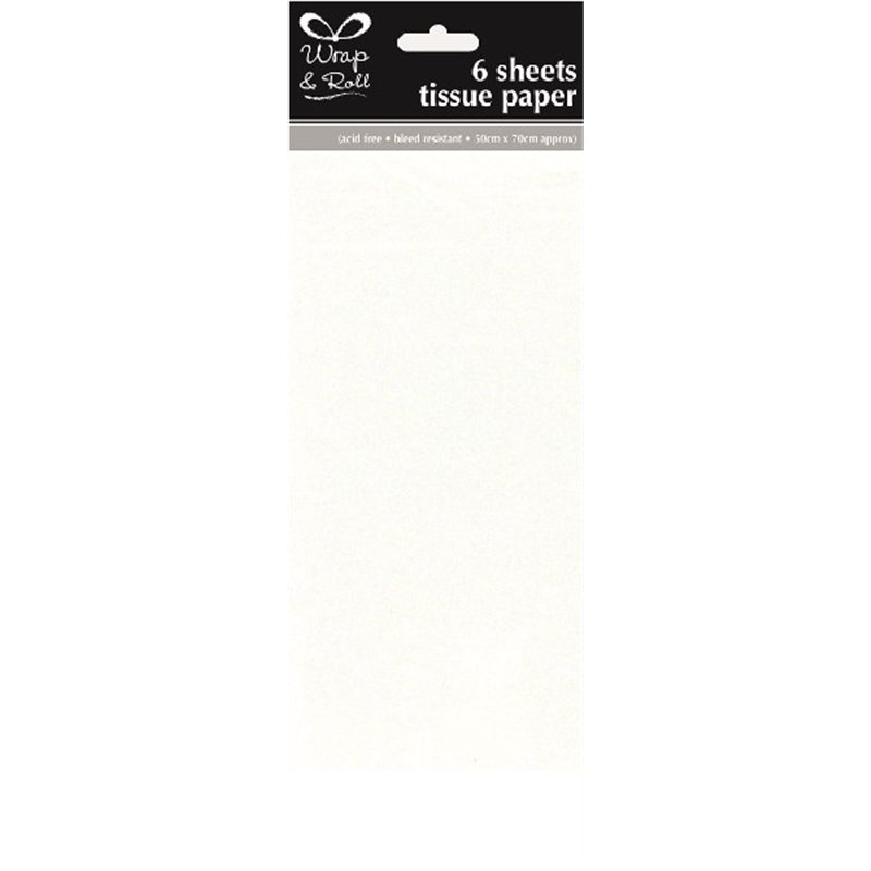 (6) WHITE TISSUE PAPER SHEETS  12S