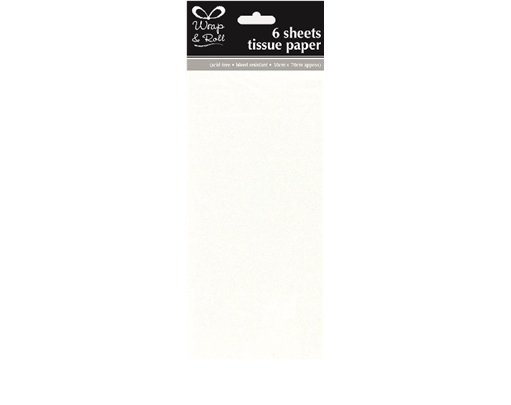 (6) WHITE TISSUE PAPER SHEETS  12S