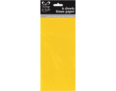 (6) YELLOW TISSUE PAPER SHEETS  12S