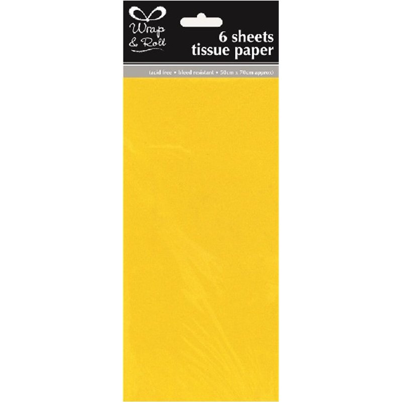 (6) YELLOW TISSUE PAPER SHEETS  12S