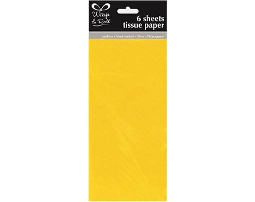 (6) YELLOW TISSUE PAPER SHEETS  12S