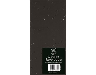 (6) BLACK GLITTER TISSUE SHEETS  12S