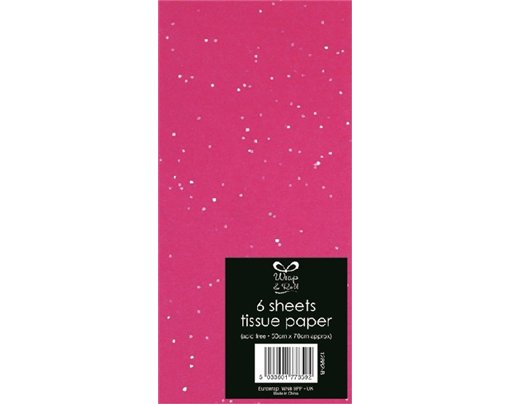 (6) PINK GLITTER TISSUE SHEETS  12S
