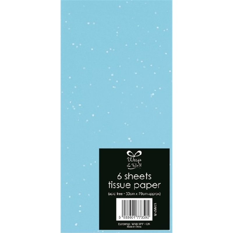 (6) TURQUOISE GLITTER TISSUE SHEETS  12S