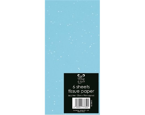 (6) TURQUOISE GLITTER TISSUE SHEETS  12S