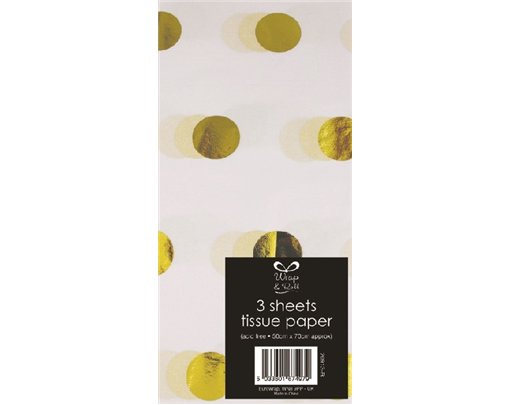(3) GOLD FOIL TISSUE PAPER SHEETS  12S