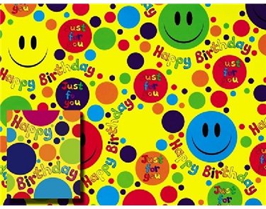 SMILEY FACES FOLDED WRAP & TAGS