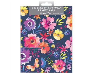 PINK ROSES FOLDED WRAP & TAGS