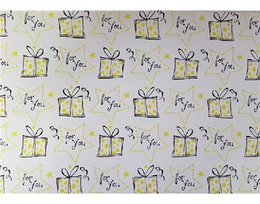 BUBBLY PRESENT GLITTER FLATWRAP  25S