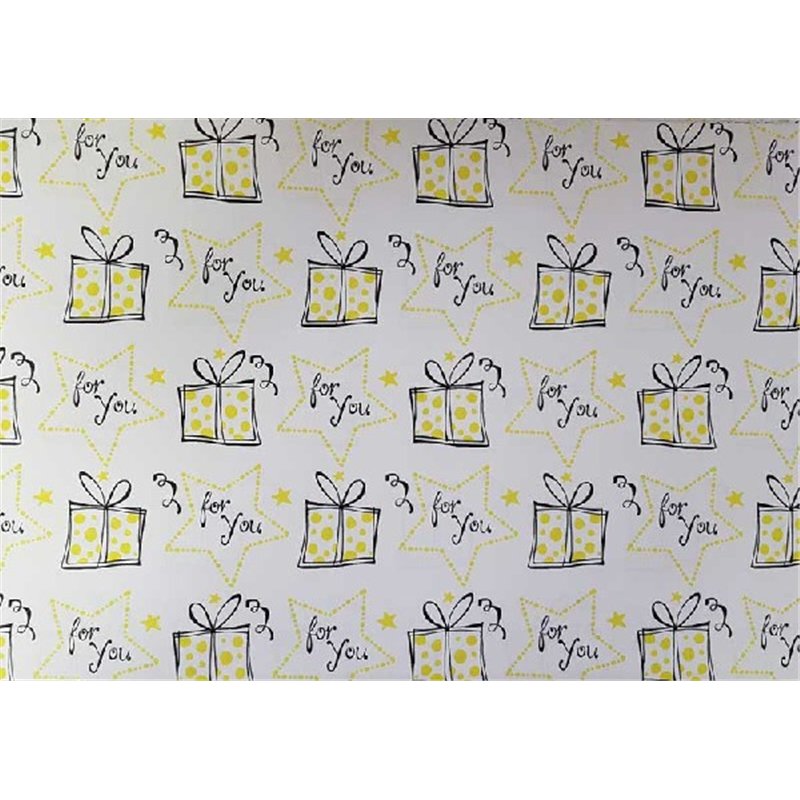 BUBBLY PRESENT GLITTER FLATWRAP  25S