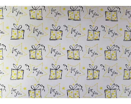 BUBBLY PRESENT GLITTER FLATWRAP  25S