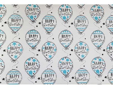 BUBBLY BALLOONS GLITTER FLATWRAP  25S