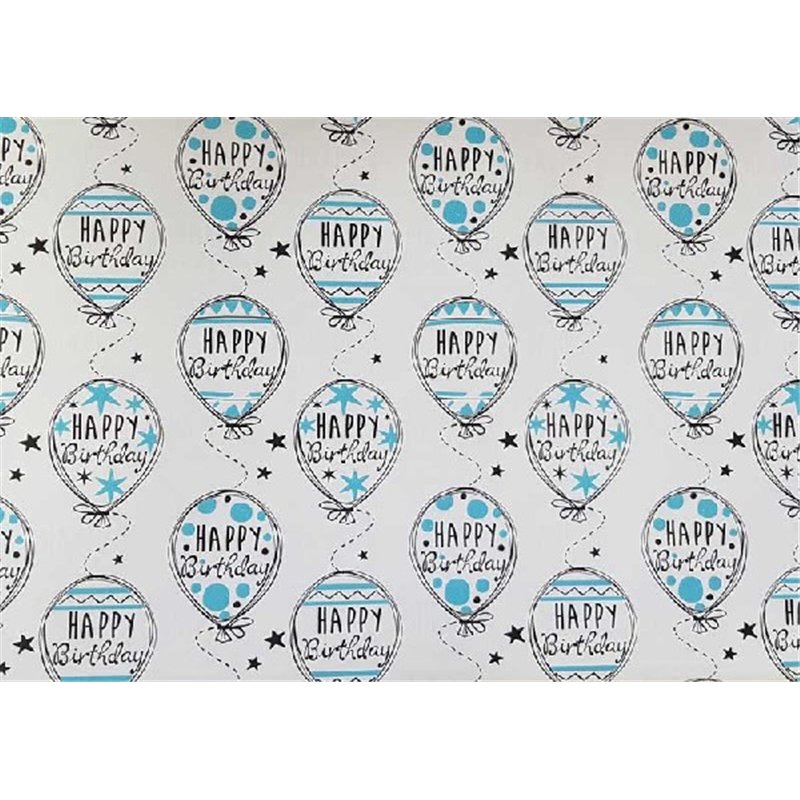 BUBBLY BALLOONS GLITTER FLATWRAP  25S