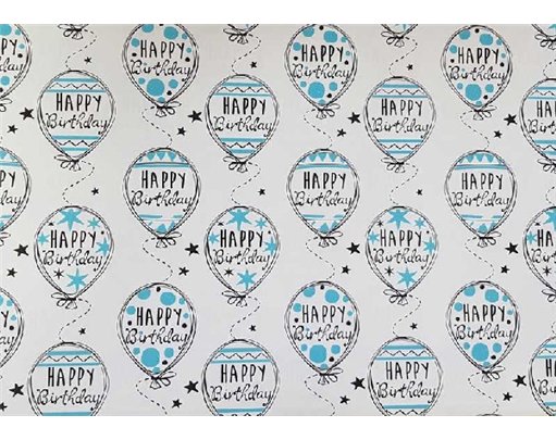 BUBBLY BALLOONS GLITTER FLATWRAP  25S