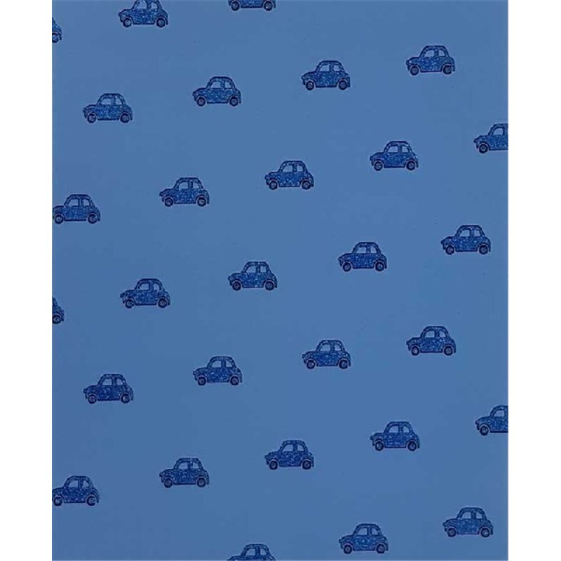 MINI CAR ON BLUE GLITTER FLATWRAP  25S