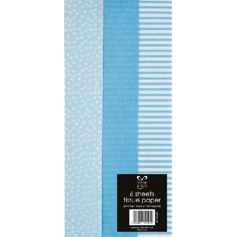 (6) BABY BLUE TISSUE PAPER  12S