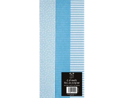 (6) BABY BLUE TISSUE PAPER  12S
