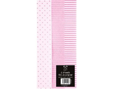 (6) BABY PINK TISSUE PAPER  12S