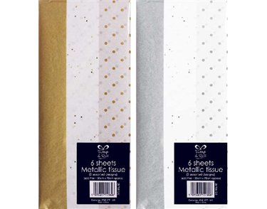 (2) GOLD & SILVER TISSUE PAPER  12S