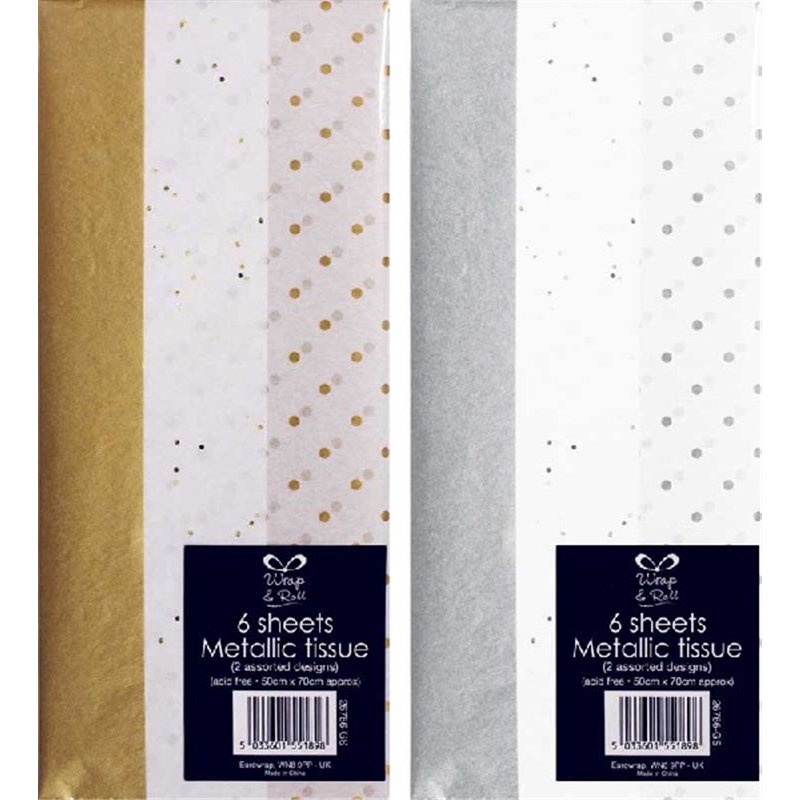 (2) GOLD & SILVER TISSUE PAPER  12S