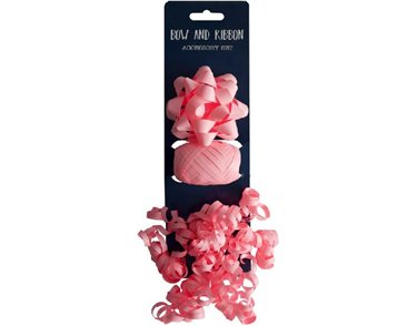 3PC LIGHT PINK BOW AND COP SET