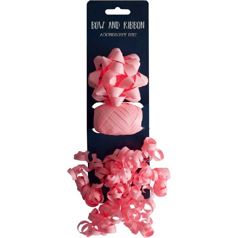 3PC LIGHT PINK BOW AND COP SET
