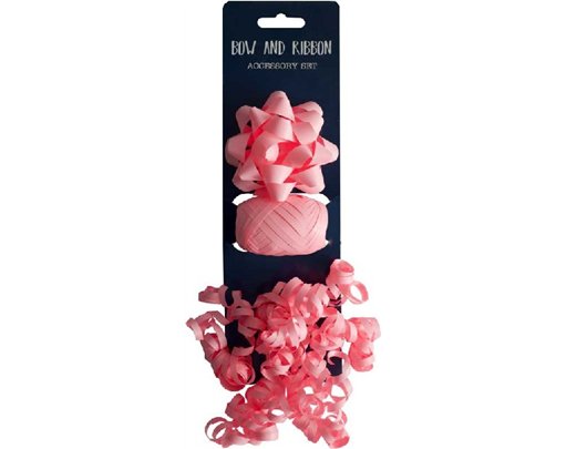 3PC LIGHT PINK BOW AND COP SET