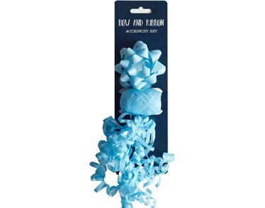 3PC LIGHT BLUE BOW AND COP SET