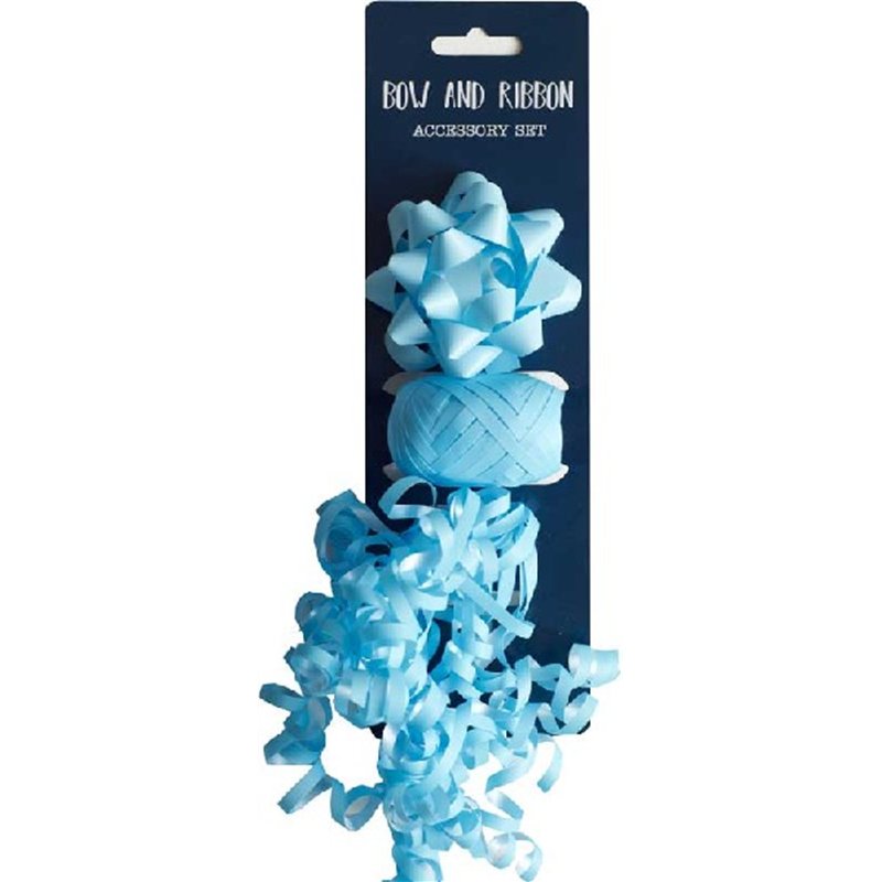 3PC LIGHT BLUE BOW AND COP SET