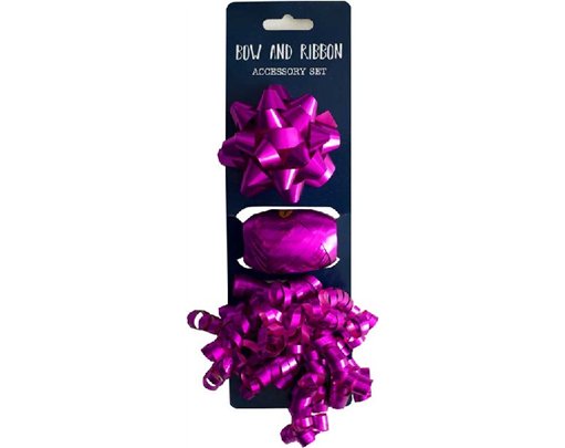 3PC FUSCHIA BOW AND COP SET