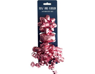3PC PINK BOW AND COP SET