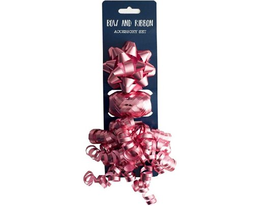 3PC PINK BOW AND COP SET