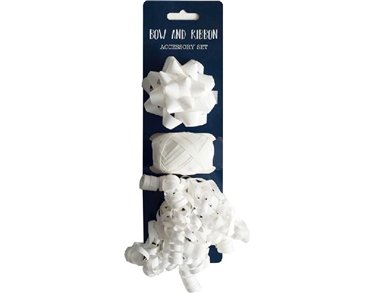 3PC WHITE BOW AND COP SET
