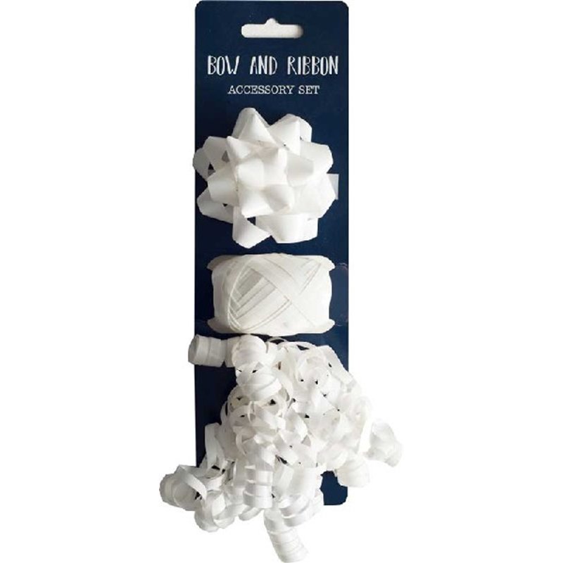 3PC WHITE BOW AND COP SET