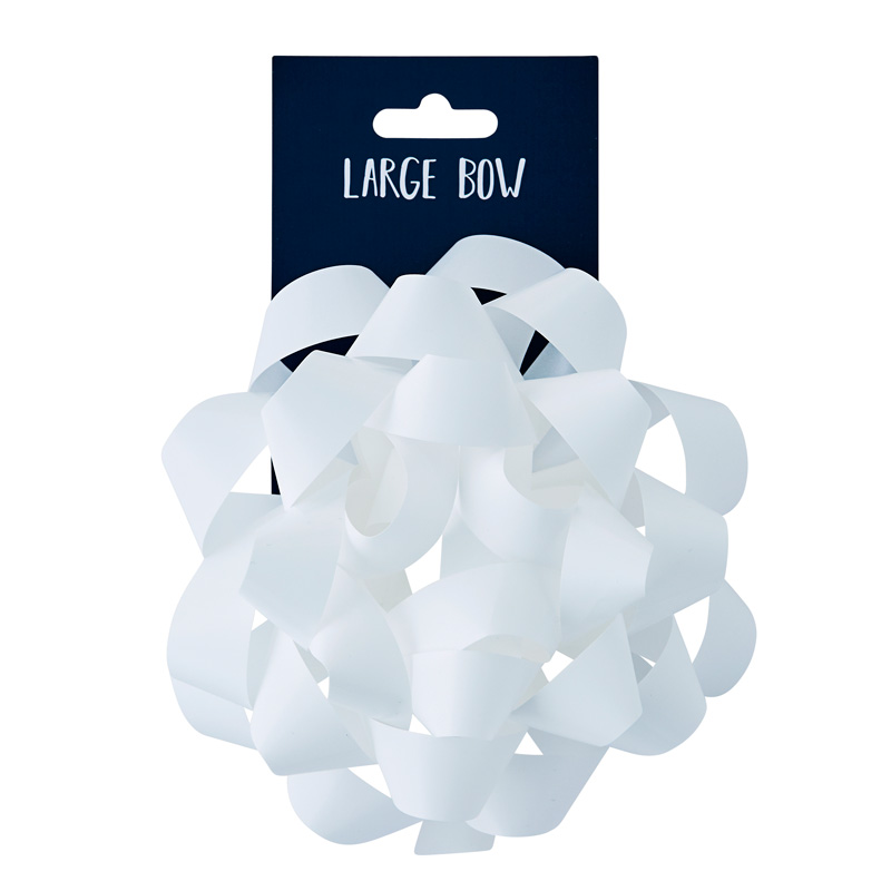 WHITE LARGE BOW